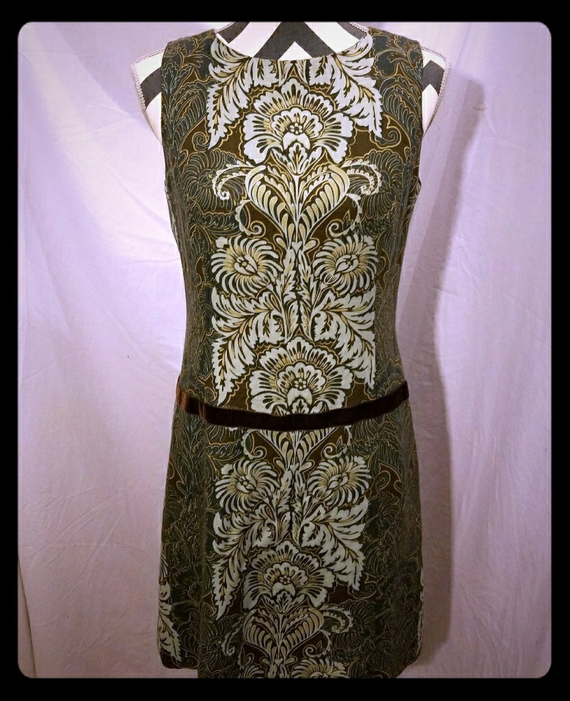 GIANNI BINI Sz 4 lined Paisley Green Dress